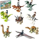 RANJIMA Dinosaurier Block Spielzeug Set - 16Pcs Dinosaurier Spielzeug...