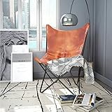 Myheimly Echt Leder Butterfly Sessel - Schmetterling Relaxstuhl Vintage...