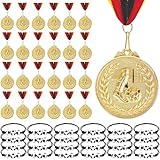 24 Stück Medaillen Fußball mit 24 Armbändern, Goldene Medaillen aus...