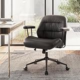 IWMH Bürostuhl Ergonomisch, Schreibtischstuhl mit Armlehnen，PU Leder...
