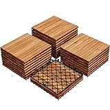 Yaheetech Holzfliesen Akazie 30x30 cm, 27er Set-ca. 2,6 m²...