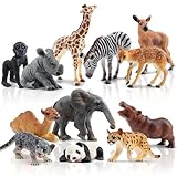 TOYMANY 12 Stück Wald Tiere-Figuren Set Wild Spielfiguren Dschungel...