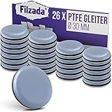 Filzada® 26x Teflongleiter Selbstklebend - Ø 30 mm (rund) - Profi...