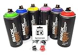 Montana Black Power Sprühdosen Set 6 Farben + Ersatzsprühköpfe - 6 x...