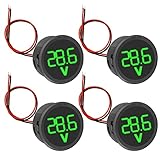 4 Stücke DC Voltmeter, Digital Voltmeter DC Wasserdichtes Digitalanzeige...