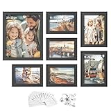 SONGMICS Bilderrahmen 7er Set, 10 Passepartouts, ein 20 x 25 cm, zwei 13 x...