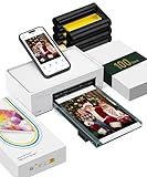 Liene Fotodrucker für Smartphone(10x15 cm)+ Packung mit 100 Blatt...