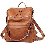 OISENSE Rucksack Damen PU Leder Leicht Cityrucksack damen Mode Reisen...