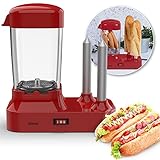 Hot Dog Maker mit 2 Brötchenwärmer - Hot-Dog Maschine für 6 Würstchen -...