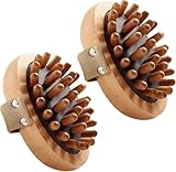 2 stück Natürliche Holz-Massagebürste gegen Cellulite – Körperbürste...