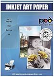 PPD A4 x 10 Blatt Inkjet Canvas Bedruckbares Fotopapier 340g Weiss, Matt,...