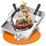 Plancha Grillplatte Edelstahl 40x30cm (4mm Dick) für Gasgrill & Kohlegrill...