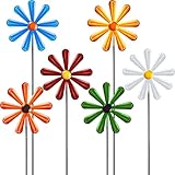 6er Pack Metall Gänseblümchen Gartenstecker Bunte Blumenstecker...