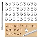 GIRAFEDA 37 Stück Leder Prägestempel Buchstaben Lederstempel...