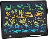 LCD Schreibtafel Kinder 16 Zoll Wiederaufladbar, Maltafel Zaubertafel...