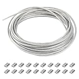 RRRST Drahtseil Edelstahl 20m/ 1mm, Stahlseil ummantelt, 304 Edelstahl,...