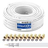 deleyCON HQ 50m SAT Koaxial Kabel 130dB - 4-fach geschirmt für DVB-S - S2...