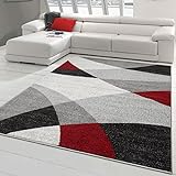 Teppich-Traum moderner Designerteppich mit abstraktem Rautenmuster grau...