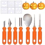 UDIKEFO Halloween Kürbis Schnitzset, 7 Stück Kürbis Schnitzen Set DIY...