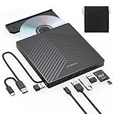 ORIGBELIE Externes DVD Laufwerk, ultraflacher CD-Brenner USB 3.0 mit 4...