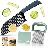 2 Stück Wellenschneider, Edelstahl Wellenmesser Riffelmesser für Pommes,...