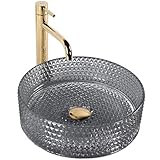 Rea Aufsatzwaschbecken Cristal Black, Waschtisch Handwaschbecken...