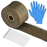 LIHAO Hitzeschutzband für Auspuff 5M mit Kabelbinder für Fächerkrümmer...
