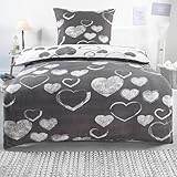 BaSaTex Flausch Fleece Winter Bettwäsche Set 2 teilig | 100% Mikrofaser...