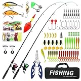Angelset für Kinder, 2 Stück 1.8m Teleskop-Angelruten-Spule, 3-10 Jahren...