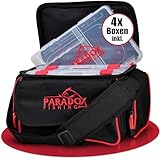 Paradox Fishing Angeltasche mit Boxen I inkl. 4 Boxen I Angelrucksack...