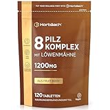 Pilz Komplex Kapseln 1200mg mit 8 Pilzsorten - Lions Mane, Cordyceps,...