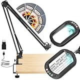 Veemagni 10X Rechteckige Lupe mit Licht und Klemme, 2 * 16 Zoll große...