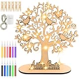 Hengxinchen Geldbaum aus Holz Mit LED Lichterkette, Geschenk, Lebensbaum...