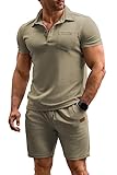 JMIERR Trainingsanzug Herren Freizeitanzug Sport Set Kurzarm Sommer...