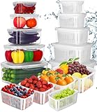 Ixydor Frischhaltedosen Obst Gemüse mit Deckel Sieb, 5 Set obst...