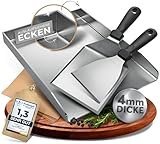 flammtal - Grillplatte aus 4mm rostfreiem Edelstahl [40 x 30cm] - Plancha...