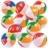 JOYIN Regenbogen Strand Bälle (12 Pack), 30 cm aufblasbare Schwimmbad...