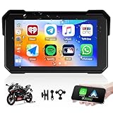 Motorcycle GPS CarPlay Screen with Motorcycle Design Holder, Wireless...