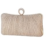 iwish Damen Clutch, Gold Elegante Kettentasche Tasche Clutch Bag, Hochzeit...