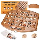 Wooderma Hus Bao Kalaha Steinchenspiel Mancala aus Holz mit Edelsteinen,...