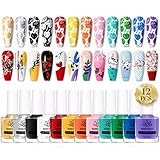 BORN PRETTY Nail Art Stamping Polish Stampinglack Set Rot Blau Gelb...