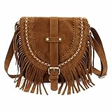 Taoyoule Frosted Quaste Tasche Damen Retro Satteltasche Mode Crossbody...