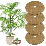 OFFCUP Kokos Mulchscheibe 30cm, 4 Stück Kokosfasermatte Rund Kokosmatte...