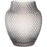Leonardo Poesia Tisch-Vase, handgefertigte Deko-Vase in Grau, bauchige...