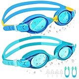 JATEKA Schwimmbrille Kinder, 2 Stücke Taucherbrille Kinder Anti-Fog and UV...