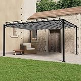 Emmtore Pergola mit Lamellendach 3x4 m Anthrazit Stoff und Aluminium