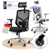 ELITESEATS Bürostuhl Ergonomisch [TESTSIEGER] Kratzerfreie Rollen...