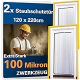 2 Stück ZWERKZEUG® 2x Staubschutztüren mit Reißverschluss 𝟏,𝟐𝟎...