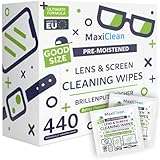 MAXI CLEAN Brillenputztücher - 440 Brillenputztücher Feucht -...