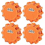 XPJBKC 4 Stück Warnleuchte mit Magnet und Haken, 9 Blinkend Leuchtmod, LED...